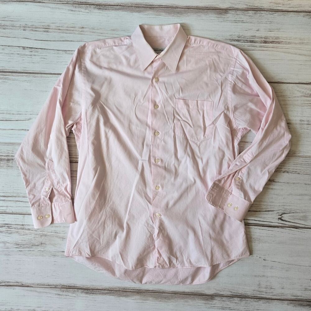 Joseph & Feiss Light Pink Button Up Dress Shirt sz 16 32/33